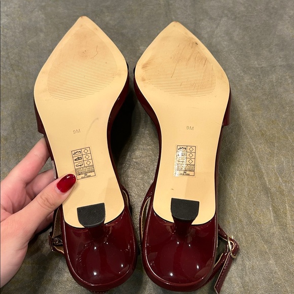 White House Black Market Asymmetrical Slingback Refined Red - Picture 5 of 8